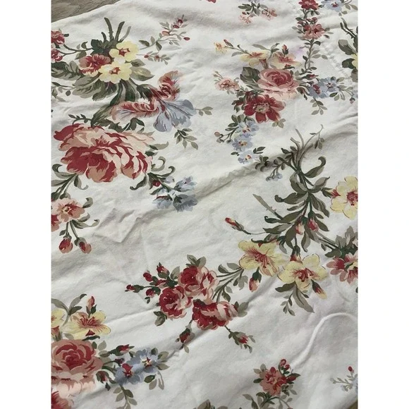 Vtg Pr Ralph Lauren Petticoat White Floral KING Pillowcases (2) - Picture 5 of 12